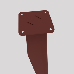 Pied de table mange debout en acier red brown métallisé Opale