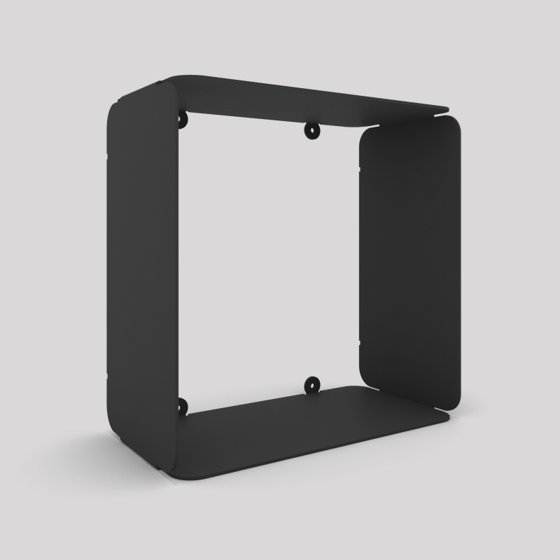 Cube-étagère en acier, carbone