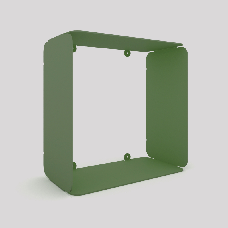 Cube-étagère en acier, vert - Cubes et étagères