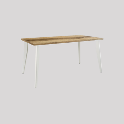 Table à manger rectangulaire décor chêne clair coloris blanc Orion