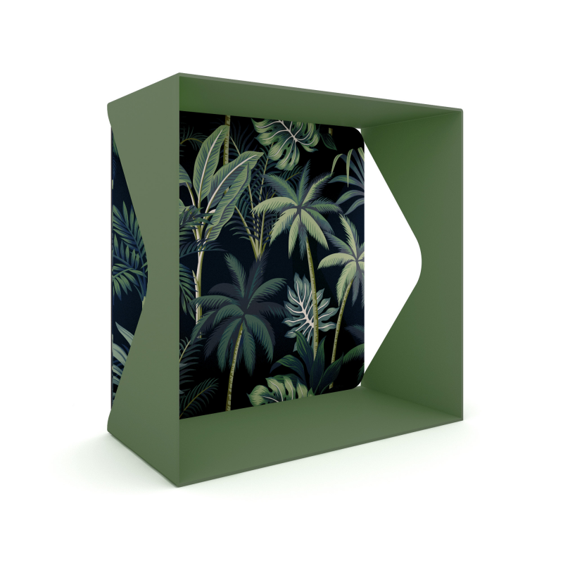 Étagère murale en acier Agate coloris vert décor palmiers