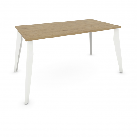 Table à manger rectangulaire décor chêne clair coloris blanc Orion Table à manger rectangulaire décor chêne clair coloris blanc Orion