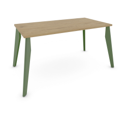 Table à manger rectangulaire décor chêne clair vert coloris Orion