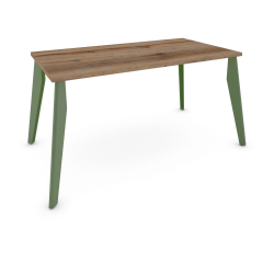 Table à manger rectangulaire décor chêne vieilli coloris vert Aries
