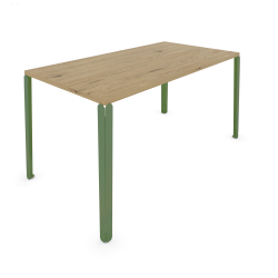 Table à manger rectangulaire décor chêne clair coloris vert Centaure