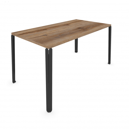 Table à manger rectangulaire décor chêne vieilli coloris noir Draco Table à manger rectangulaire décor chêne vieilli coloris noir Draco