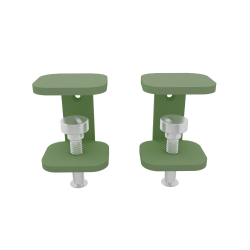 Supports coloris vert pour la fixation murale de la table rectangulaire décor chêne clair