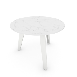 Table basse ronde décor marbre coloris blanc Colombe