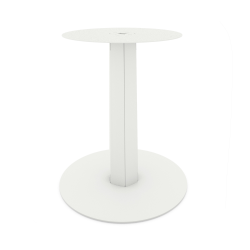 Table équipée d'un pied central en acier Zircon coloris blanc