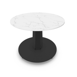 Table basse ronde décor marbre coloris carbone Cygne