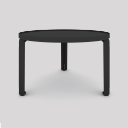 Table basse en acier Jade de forme ronde, coloris carbone