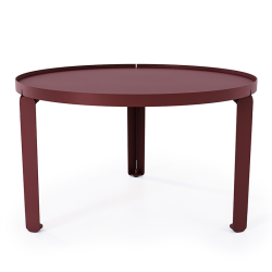 Table basse en acier Jade de forme ronde, coloris red brown