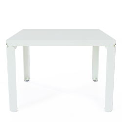 Table basse en acier Cristal de forme carrée, coloris blanc