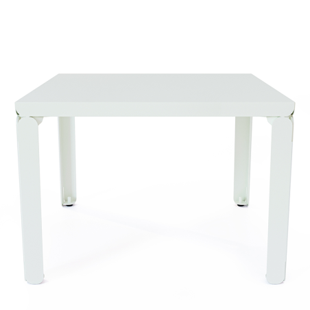 Table basse en acier Cristal de forme carrée, coloris blanc Table basse en acier Cristal de forme carrée, coloris blanc
