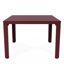 Table basse en acier Cristal de forme carrée, coloris red brown