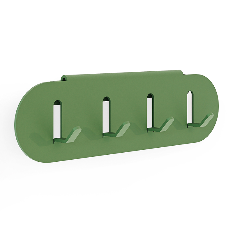 Porte clés en acier Nacre coloris vert