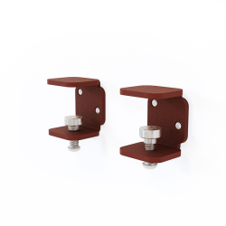 Supports coloris red brown pour la fixation murale de la table rectangulaire décor chêne clair