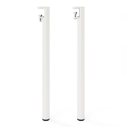 Table murale rectangulaire décor chêne vieilli équipée de 2 pieds Topaze coloris blanc