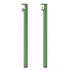 Table murale rectangulaire décor chêne vieilli équipée de 2 pieds Topaze coloris vert