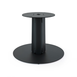Table équipée d'un pied central en acier noir Zircon