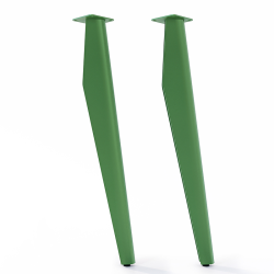 Table à manger rectangulaire décor chêne vieilli équipée de 4 pieds acier Opale coloris vert