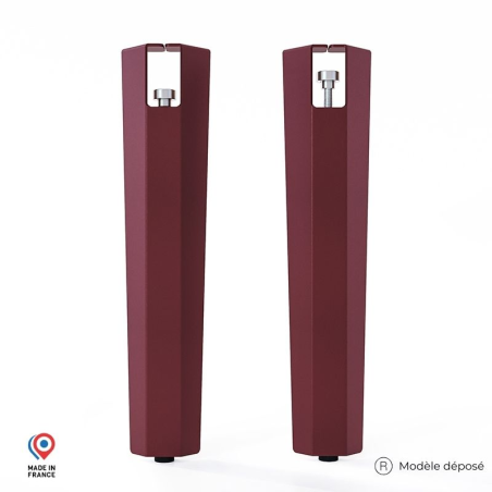 Lot de deux pieds de table basse en acier red brown Saphir Lot de deux pieds de table basse en acier red brown Saphir
