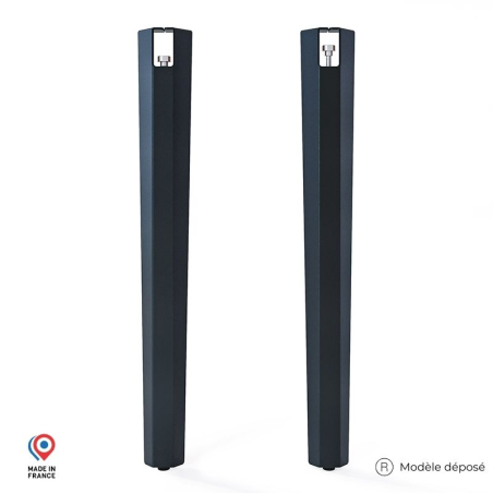 Lot de deux pieds de table haute Saphir en acier noir Lot de deux pieds de table haute Saphir en acier noir