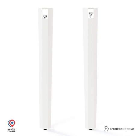 Lot de deux pieds de table haute Saphir en acier blanc Lot de deux pieds de table haute Saphir en acier blanc