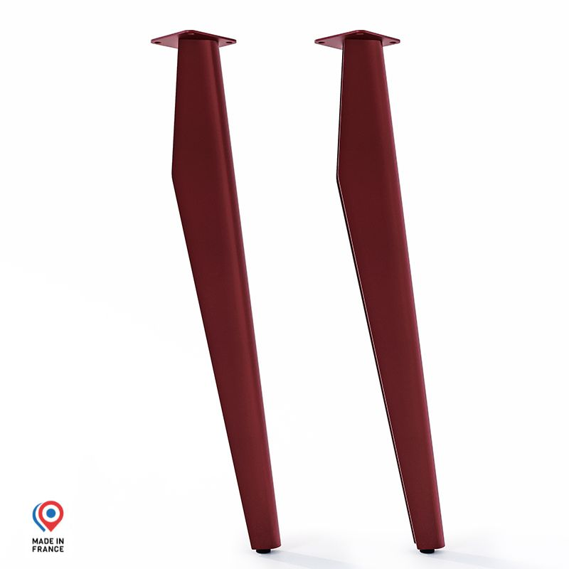 pieds de table haute Opale en acier coloris red brown