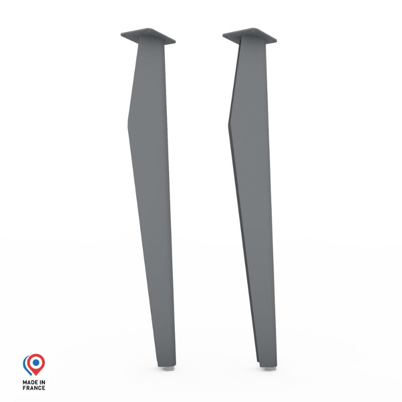 pieds de table haute Opale en acier gris