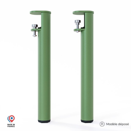 Lot de deux pieds de table basse Topaze en acier coloris vert Lot de deux pieds de table basse Topaze en acier coloris vert
