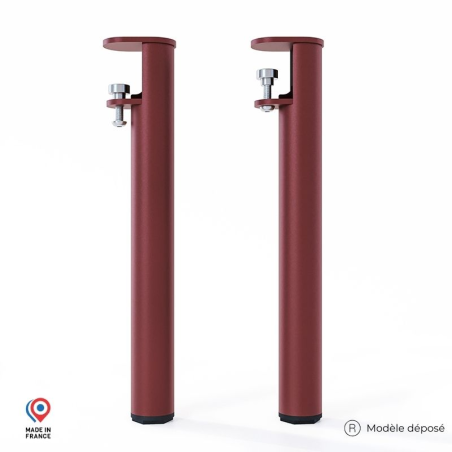 Lot de deux pieds de table basse Topaze en acier coloris red brown Lot de deux pieds de table basse Topaze en acier coloris red brown