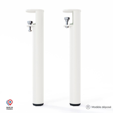 Lot de deux pieds de table basse Topaze en acier coloris blanc Lot de deux pieds de table basse Topaze en acier coloris blanc