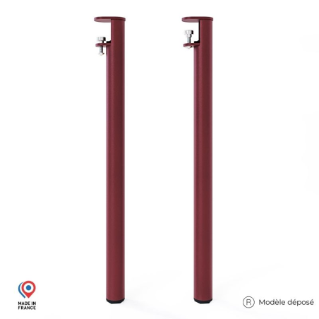 Lot de deux pieds de table haute Topaze en acier red brown Lot de deux pieds de table haute Topaze en acier red brown