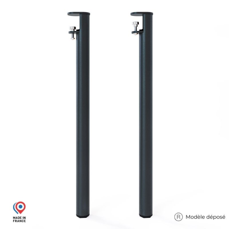 Lot de deux pieds de table mange debout Topaze en acier noir Lot de deux pieds de table mange debout Topaze en acier noir