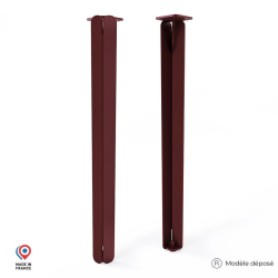 Lot de deux pieds de table haute Jaspe en acier coloris red brown