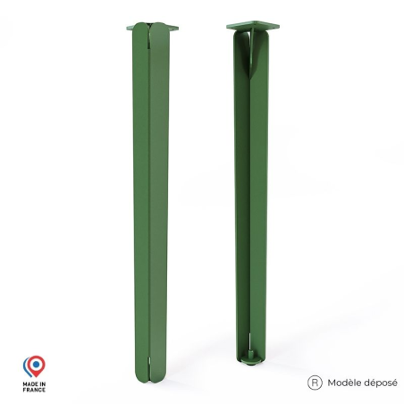 Lot de deux pieds de table haute Jaspe en acier coloris vert Lot de deux pieds de table haute Jaspe en acier coloris vert