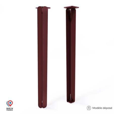 Lot de deux pieds de table haute Jaspe en acier coloris red brown Lot de deux pieds de table haute Jaspe en acier coloris red brown