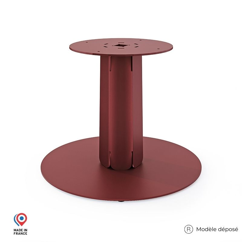 Pied de table basse en acier coloris red brown Zircon