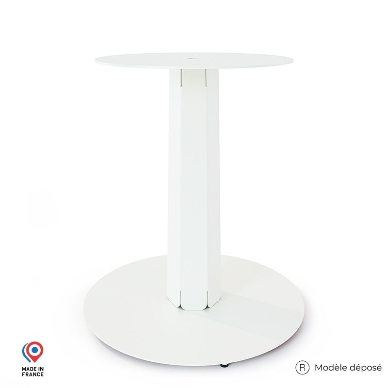 Pied de table mange debout en acier blanc Zircon