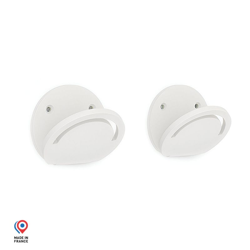 Lot de deux patères en acier Perle coloris blanc