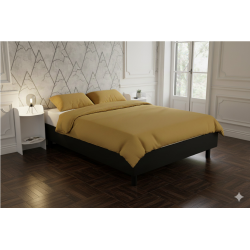 Table de chevet en acier blanc Luna dans chambre à coucher