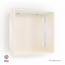 Étagère murale cube en acier Aigue-marine coloris blanc