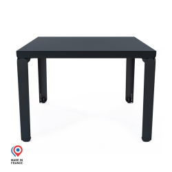 Table basse en acier Cristal de forme carrée, coloris noir