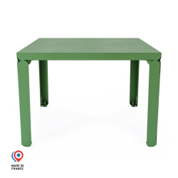 Table basse en acier Cristal de forme carrée, coloris vert