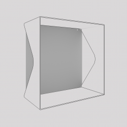 Plaque du cube-étagère échancré en acier, gris métallisé