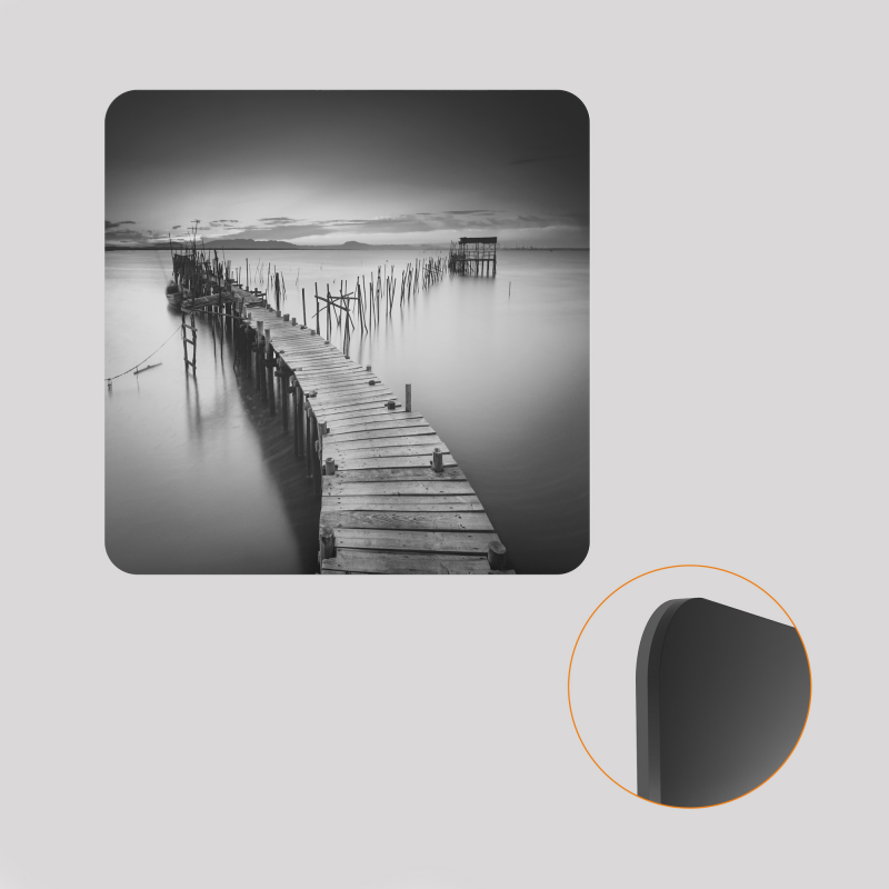 Voile de fond décoratif pour cube-étagère, motif jetée sur l'eau Voile de fond décoratif pour cube-étagère, motif jetée sur l'eau