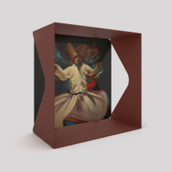 Décor Derviche tourneur pour étagère murale en acier Agate red brown métallisé