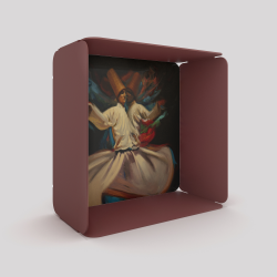 Étagère murale en acier Ambre coloris red brown métallisé décor derviche tourneur