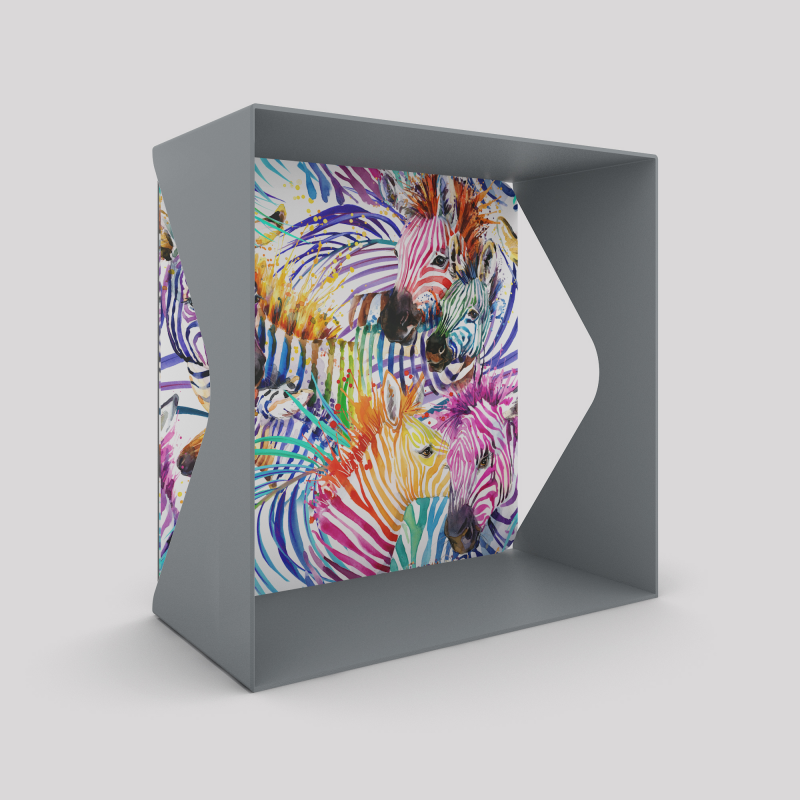 Étagère murale en acier Agate coloris gris métallisé décor zèbres Étagère murale en acier Agate coloris gris métallisé décor zèbres